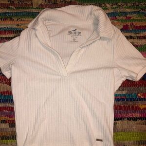 Hollister XS White Collared Shirt